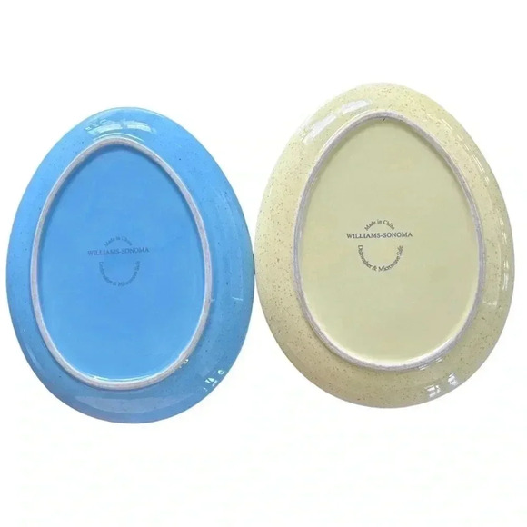 Williams-Sonoma Easter Speckled Egg Plates set of 2. Yellow & Blue. Like new. - Picture 2 of 5